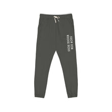 Load image into Gallery viewer, Fleece Sweatpants — 'Strong Like Those Shoes' Vertical Text Joggers