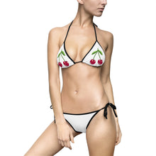 Load image into Gallery viewer, Cherry Print Bikini — Women's Tie-Side Triangle Swimsuit

