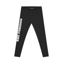Load image into Gallery viewer, She Foreign Black Side-Print Leggings — Women's Casual Graphic Leggings
